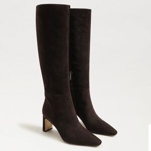 Sam Edelman Sylvia  Wide Calf Knee High Boot color chocolate brown suede 6m